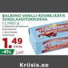 BALBIINO VANILLI-KOOREJÄÄTIS
ŠOKOLAADITÜKKIDEGA
