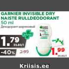 Allahindlus - GARNIER INVISIBLE DRY NAISTE RULLDEODORANT 50 ml