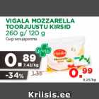 Allahindlus - VIGALA MOZZARELLA TOORJUUSTU KIRSID 260 g/ 120 g