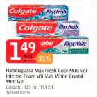 Allahindlus - Hambapasta Max Fresh Cool Mint või Intense Foam või Max White Crystal mint Gel