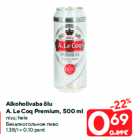 Allahindlus - Alkoholivaba õlu
A. Le Coq Premium, 500 ml

