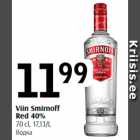 Allahindlus - Viin Smirnoff
Red 40%
70 cl