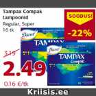 Allahindlus - Tampax Compak
tampoonid