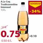 Allahindlus - A.Le Coq
Traditsiooniline
limonaad
1,5 L