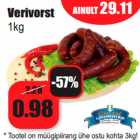 Allahindlus - Verivorst
1kg
