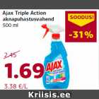 Allahindlus - Ajax Triple Action
aknapuhastusvahend
500 ml