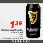 Allahindlus - Õlu Guinness Draught,
4,20%, 44 cl