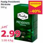 Allahindlus - Paulig Presidentti
filtrikohv
500 g