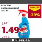 Allahindlus - Ajax 3in1
aknapesuvahend
500 ml