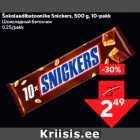 Šokolaadibatoonike Snickers, 500 g, 10-pakk
