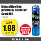 Allahindlus - Mineral Deo Men pihustatav deodorant Sport 96H