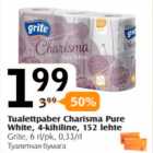 Allahindlus - Tualettpaber Charisma Pure White, 4-kihiline, 152 lehte