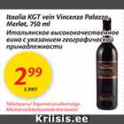 Allahindlus - Itaalia KGT vein Vincenzo Palazzo, Merlot, 750 ml