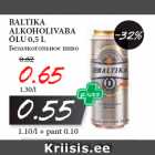 Allahindlus - BALTIKA
ALKOHOLIVABA
ÕLU 0,5 L
