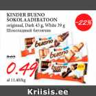 Allahindlus - KINDER BUENO
ŠOKOLAADIBATOON