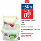 Allahindlus - 4.Hermeetiline nõu Let´s Cook 400 ml -0,59; 5.Hermeetiline nõu Let´s Cook 1,2 l -0,99