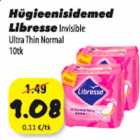 Allahindlus - Hügieenisidemed Libresse invisible Ultra Thin Normal 10 tk