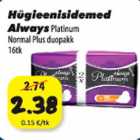 Allahindlus - Hügieenisidemed Alwaus Platinum Normal Plus Duopakk 16tk