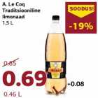 Allahindlus - A. Le Coq
Traditsiooniline
limonaad
1,5 L