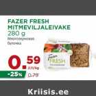 Allahindlus - FAZER FRESH
MITMEVILJALEIVAKE
280 g