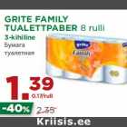 Allahindlus - GRITE FAMILY
TUALETTPABER 