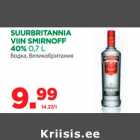 Allahindlus - SUURBRITANNIA 
VIIN SMIRNOFF 
40% 0,7 L