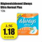 Allahindlus - Hügieenisidemed Always
Ultra Normal Plus
10tk