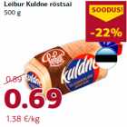 Allahindlus - Leibur Kuldne röstsai
500 g