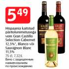 Hispaania kaitstud päritolunimetusega vein Gran Castillo Selection Cabernet 12,5%*, Blanco või
Sauvignon Blanc