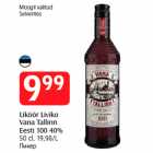 Liköör Liviko
Vana Tallinn
Eesti 100 40%
50 cl, 19,98/L