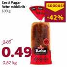 Allahindlus - Eesti Pagar Rehe rukkileib 600 g