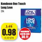 Allahindlus - Kondoom One Touch Long Love 3 tk