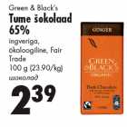 Allahindlus - Green & Black’s
Tume šokolaad
65%