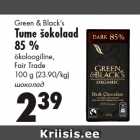 Allahindlus - Green & Black’s
Tume šokolaad
85 %