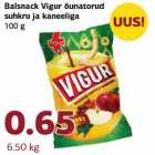 Allahindlus - Balsnack Vigur õunatorud
suhkru ja kaneeliga
100 g