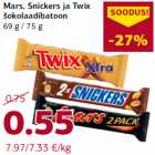 Allahindlus - Mars, Snickers ja Twix
šokolaadibatoon