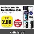 Allahindlus - Deodorant Nivea 48h Invisible Blask & White