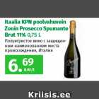 Allahindlus - Itaalia KPN poolvahuvein
Zonin Prosecco Spumante
Brut 11% 0,75 L