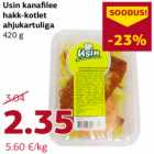 Allahindlus - Usin kanafilee
hakk-kotlet
ahjukartuliga
420 g