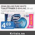 ZEWA DELUXE PURE WHITE TUALETTPABER 3-KIHILINE,
