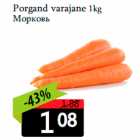 Allahindlus - Porgand varajane 1kg
