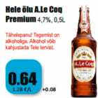 Allahindlus - Hele õlu A.Le Coq Premium 4,7%, 0,5L