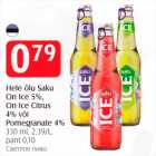 Hele õluSaku On Ice 5%, On Ice Citrus 4% või Pomegranate 4%