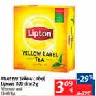 Allahindlus - Must tee Yellow Label, Lipton, 100 tk x 2 g