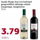 Allahindlus - Itaalia Borgo San Leo kaitstud
geograafilise tähisega veinid
Garganega, Sangiovese
75 cl