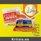 Allahindlus - Riivitud Hiirte juust 25,2%, 250 g; Vene juust 28,5%, 200 g 