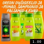 Allahindlus - Oreon dušigeelid -piimad, šampoonid ja palsaamid 1€