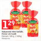 Makaronid Mini Farfalle, Penne või Fusilli