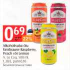 Alkoholivaba õlu Fassbrause raspberry, Peach või Lemon