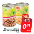 Kikerherned ja läätsed
Rimi, 400 g / neto 240 g